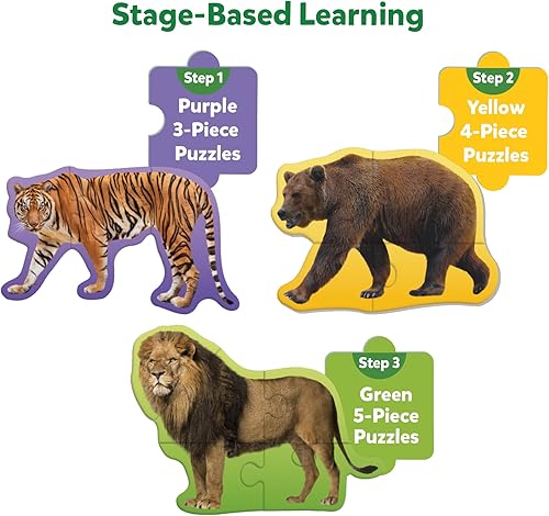 Miniatura 5 de Skillmatics Rompecabezas paso a paso  Rompecabezas de animales salvajes de 40 piezas y rompecabezas para niños pequeños, juguete educativo