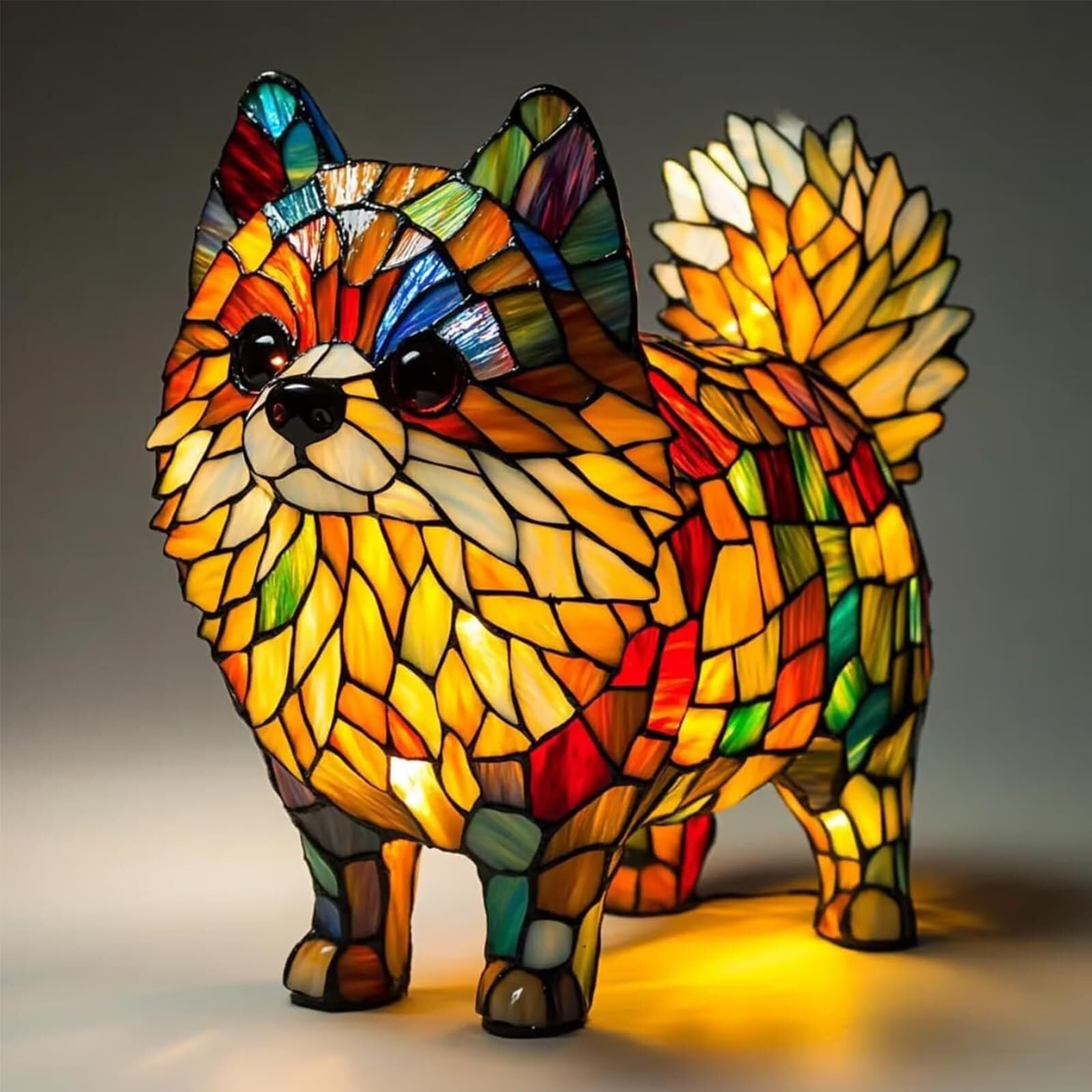 Lampada da tavolo a LED a forma di Schnauzer e Pomerania - Luce notturna in resina artistica a forma di cane per la decorazione della casa, regalo artigianale per gli amanti degli animali(Schnauzer La