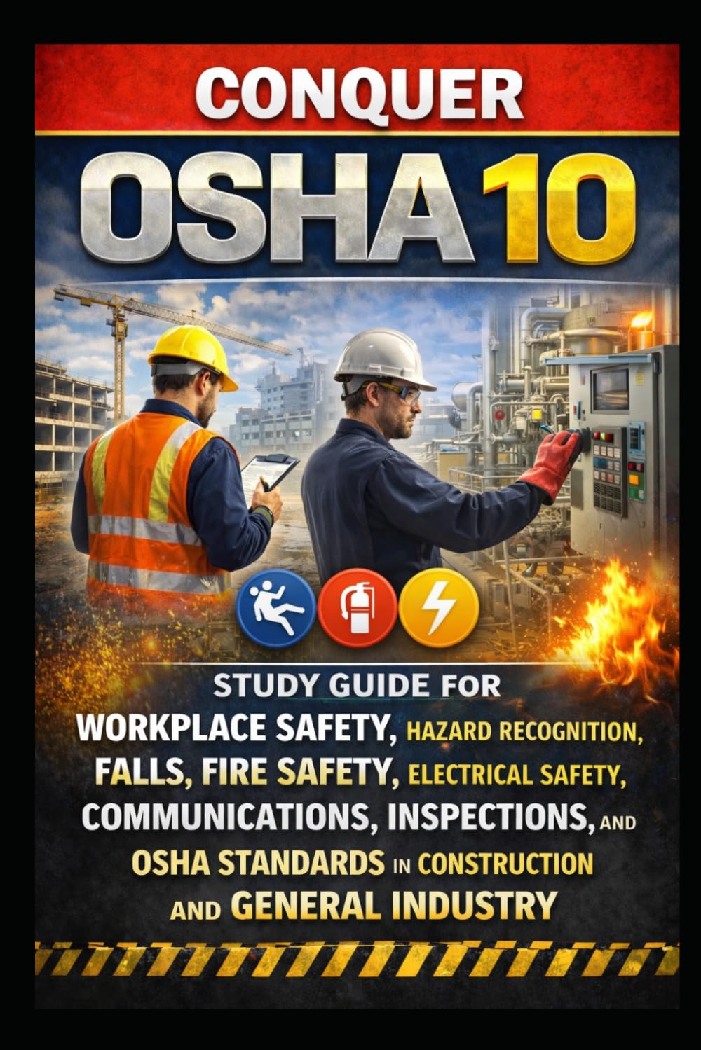 Conquer OSHA 10: Study Guide for Workplace Safety, Hazard Recognition, Falls, Fire Safety, Electrical Safety, Communications, Inspections, and OSHA ... and General Industry (Skilled Trades Exams)