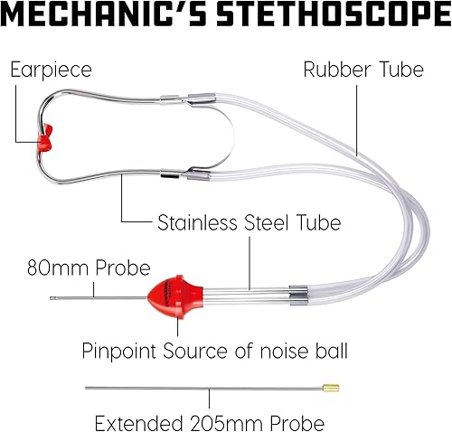 Miniatura 2 de Powerbuilt Herramienta de diagnóstico del motor del estetoscopio del mecánico automotriz, detección de problemas del motor grande 640582