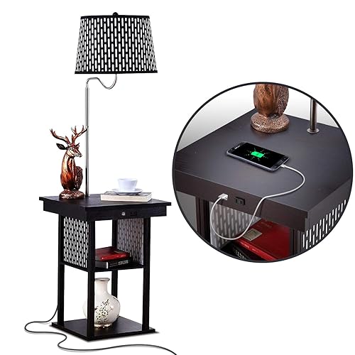 Brightech Madison Side Table with Lamp Combo with LED Bulb,