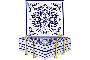 Blue and White Coasters Ceramic Drink Coaster Set