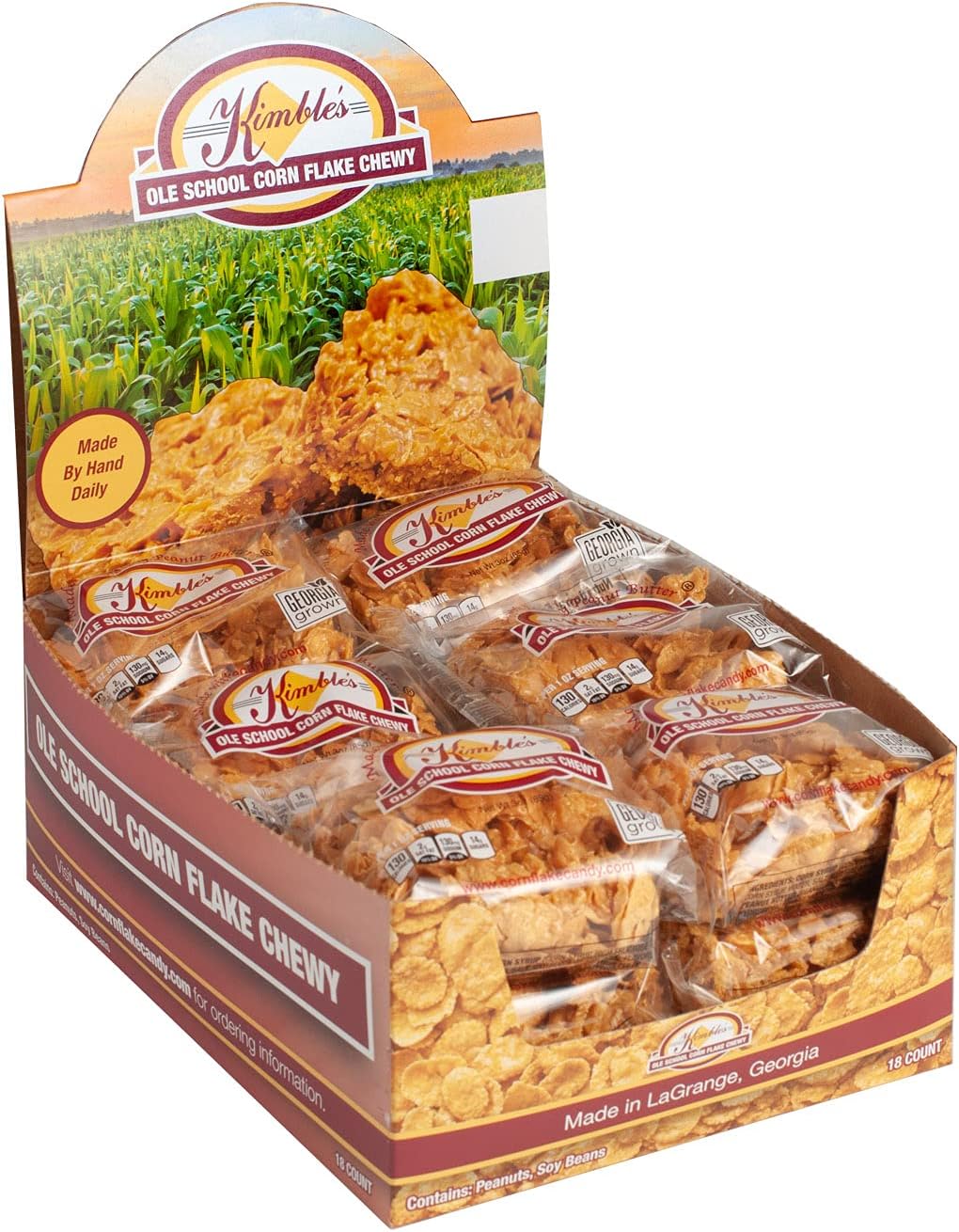 Kimble's Ole School Corn Flake Chewy with Creamy Peanut Butter, 3 Ounces (18 Count)