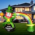 Joiedomi 14ft Long 10 FT Tall St Patrick Inflatable Rainbow Arch with LED Light Build-in Cauldron Pot of Gold Inflatable Yard Garden Decorations, Indoor and Outdoor Theme Party Decor, Lawn Decor