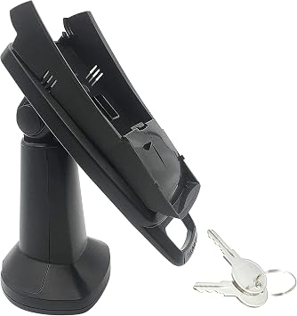 ENS Tailwind Ingenico ICT 220/ICT 250 7" Latch and Key Lock Pole Mount Terminal Stand, Adhesive Installation, Black