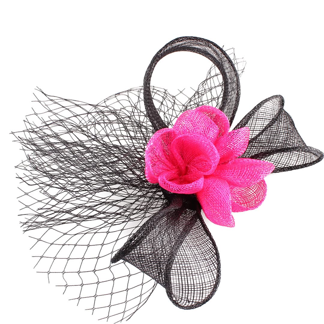 Lmtossey Accessori per capelli a forma di fiore, copricapo da sposa in rete, per donne, fascinator