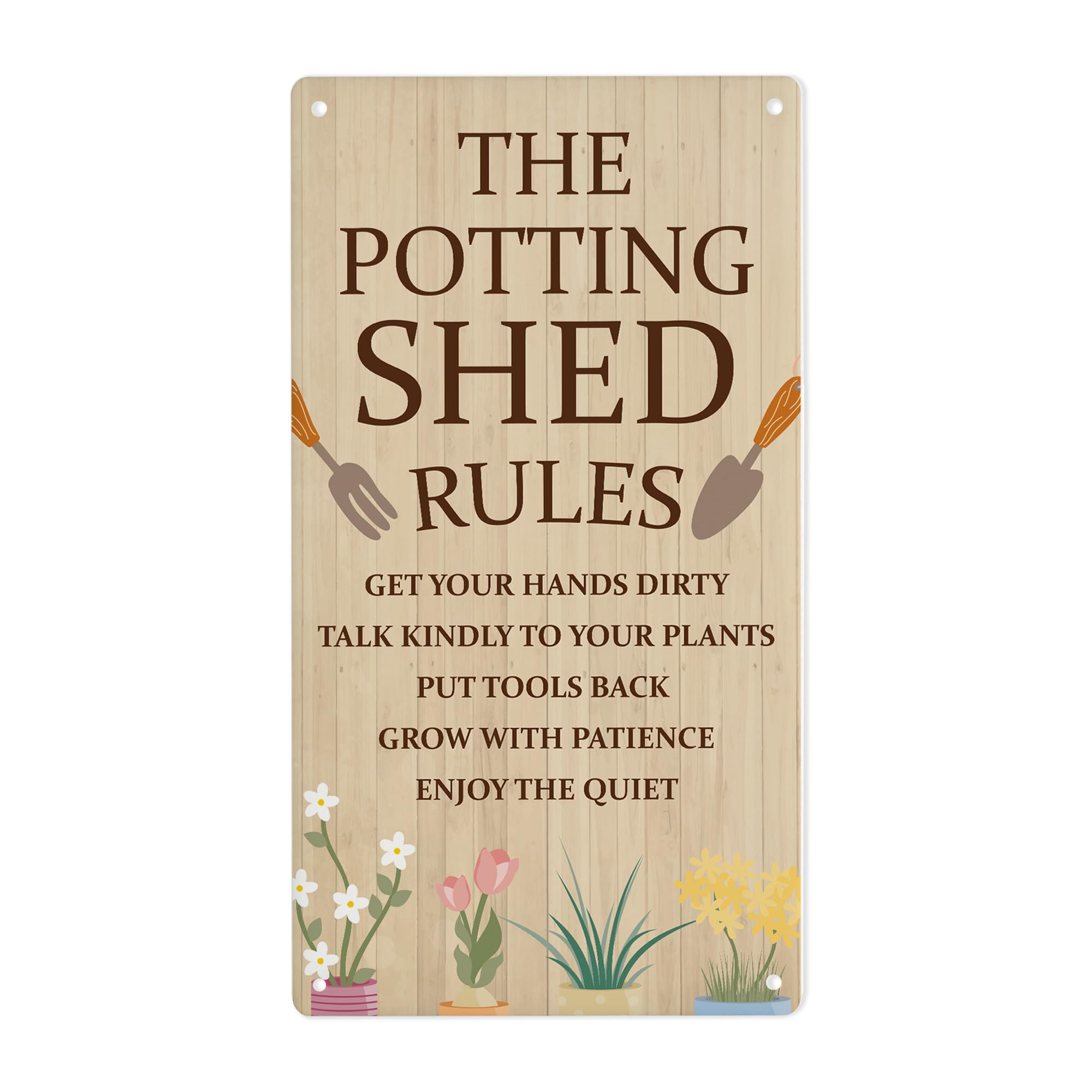 Red Ocean The Potting Shed Rules Sign For Garden Summerhouse Greenhouse 22x12cm Acrylic Garden Sign For Outdoors Gifts Her Him Men Women Potting Shed Plaque Signs Outside