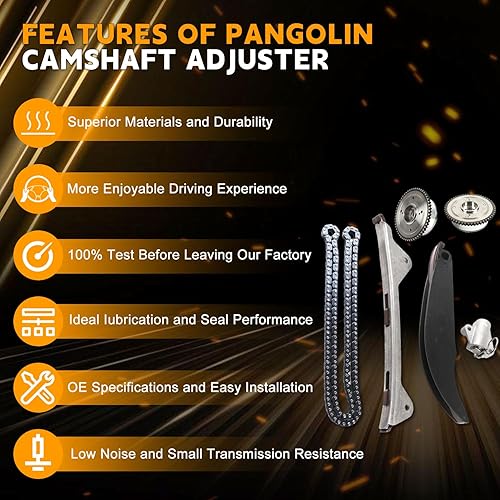 Miniatura 7 de PANGOLIN 24321-2E010 Kit de cadena de distribución con 2 piezas de admisión y escape VVT engranaje piñón para Kia Soul Forte Cerato Tucson Forte5