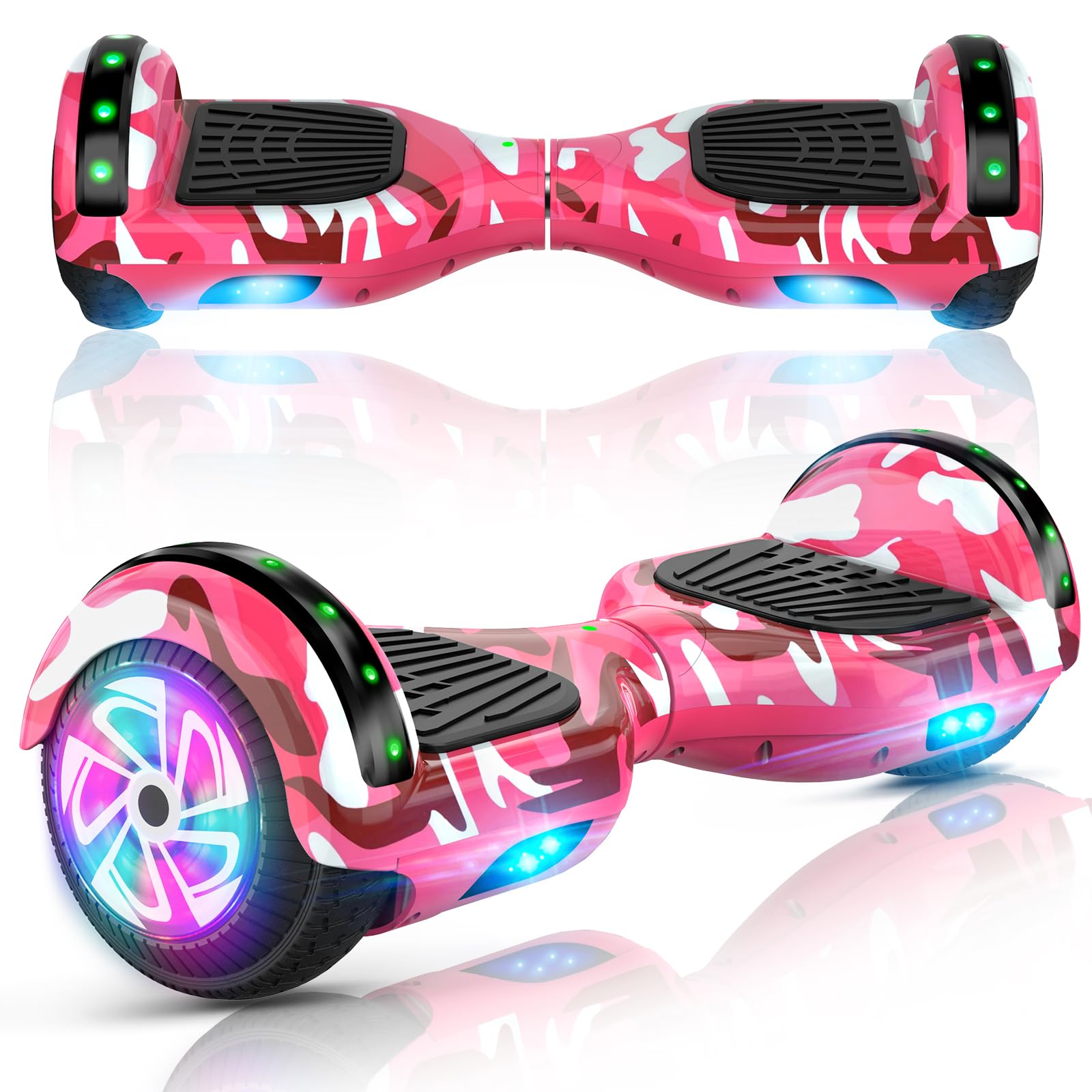 UNI-SUN Self Balancing Scooter for Kids, 6.5" Two Wheels Scooter with Bluetooth and Lights for Girls Boys Kids Adults
