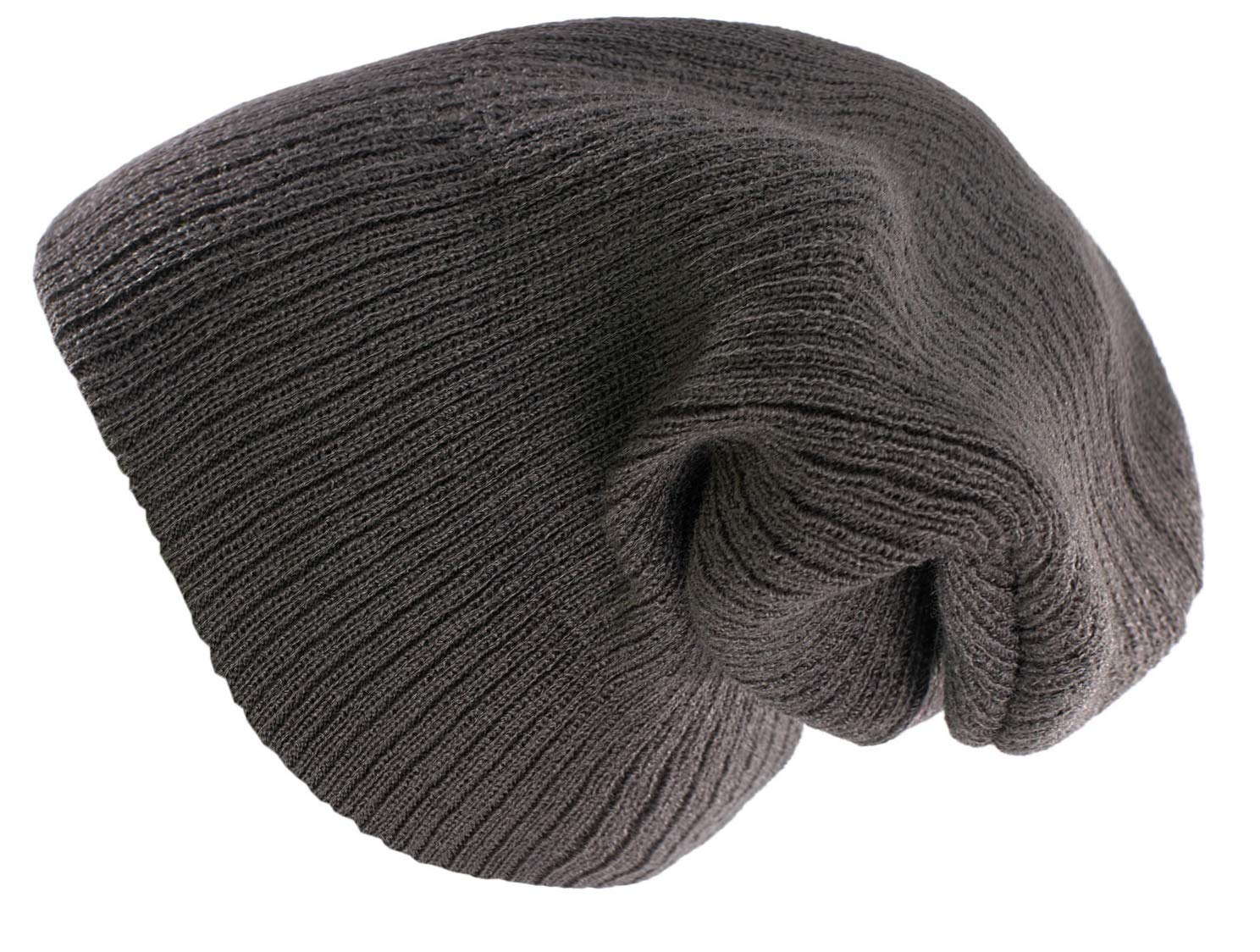 4Sold 1976 Women's Plain Gray Strips 4Sold (Tm Oversized Baggy Fit Slouch Style Beanie Beany Cap Brand (Plain Gray Strips)