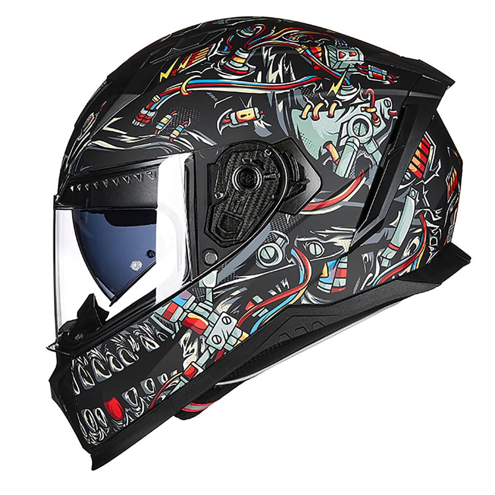 Casco modulare da moto con visiera ribaltabile, omologato ECE, casco integrale con doppia visiera ribaltabile per adulti, uomo e donna. 1,L=57-58CM
