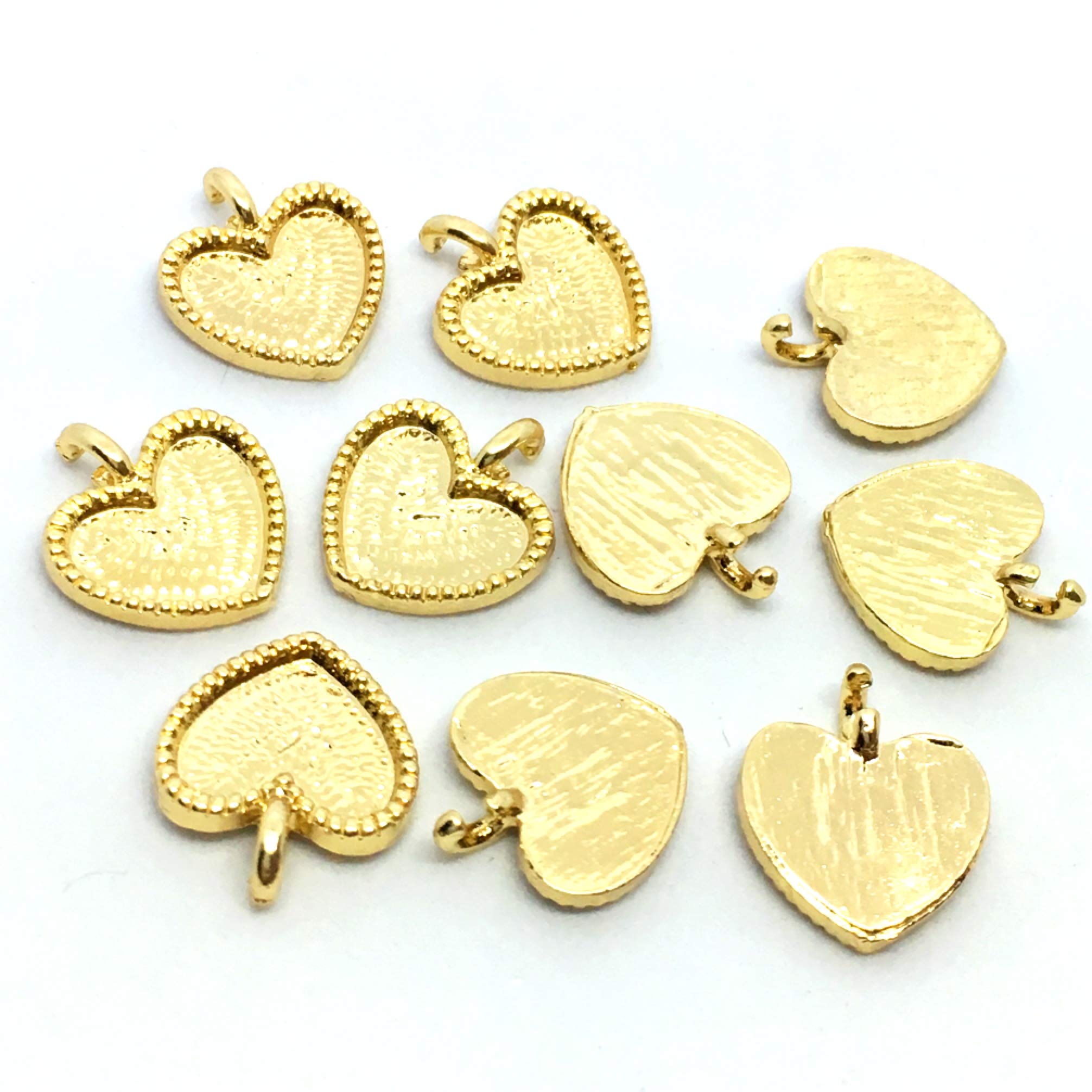 Amazon.co.jp: プチハートのミール皿 レジンセッティング 10個 カン付