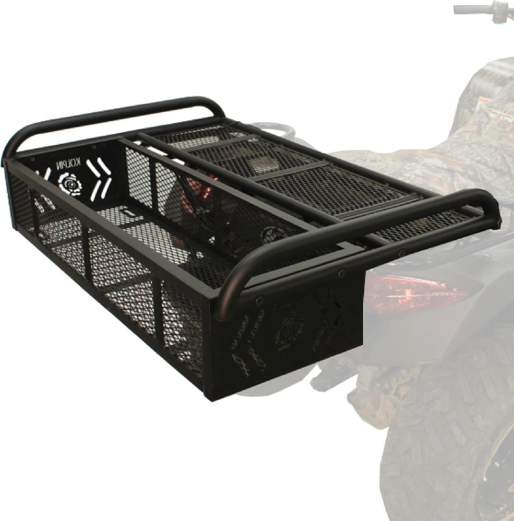 Kolpin 53350 ATV Rear Drop Rack Basket Convertible 3-in-1, Black, 43" l x 31" w x 10" h