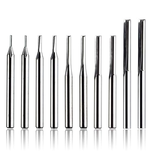 10 brocas de fresado CNC de vástago de 18 pulgadas, 2 flautas de doble extremo recto, cortador de fresado de carburo sólido, diámetro de corte