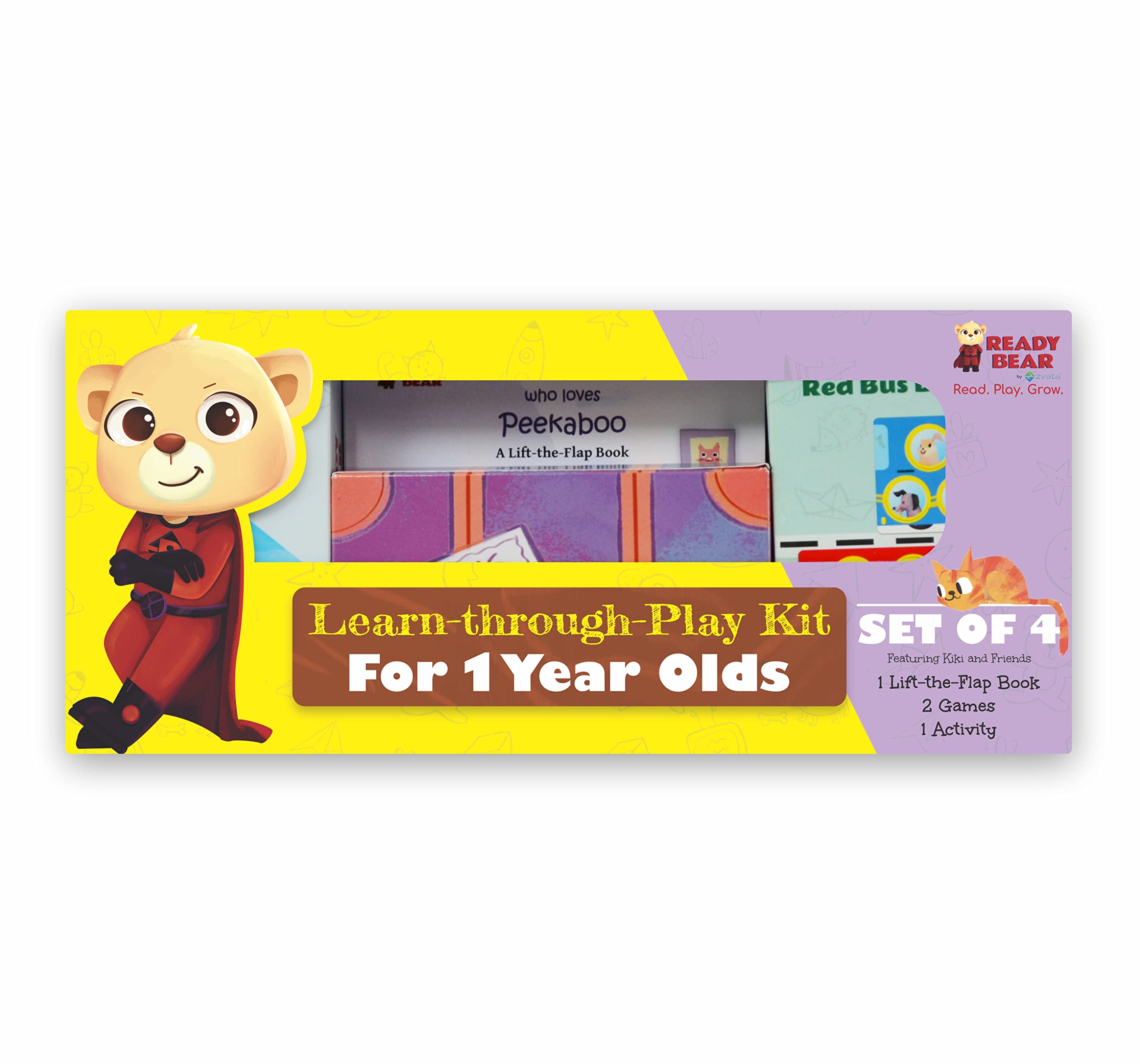 Ready Bear Educational Toy Learning Kit for 1 Year Old Baby | Gift Set of Lift-The-Flap Board Book, Games, Activities and Puzzles | Toy Box for Boys and Girls Age 1 (Multicolor) (B0BMD1GC7X) Amazon Price History, Amazon Price Tracker