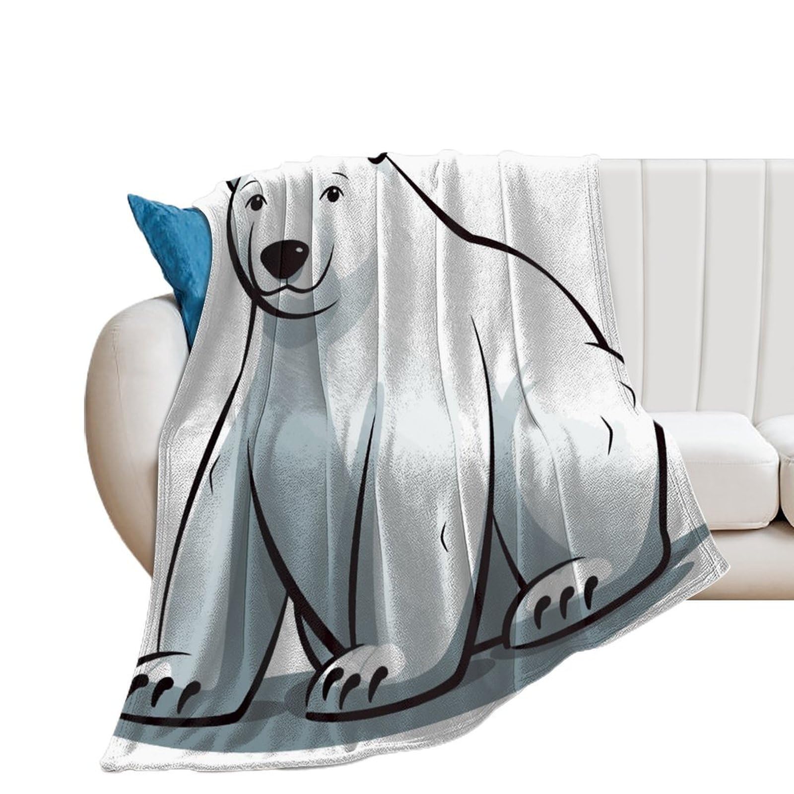 Couverture en flanelle ours polaire légère et confortable pour lit et canapé de salon