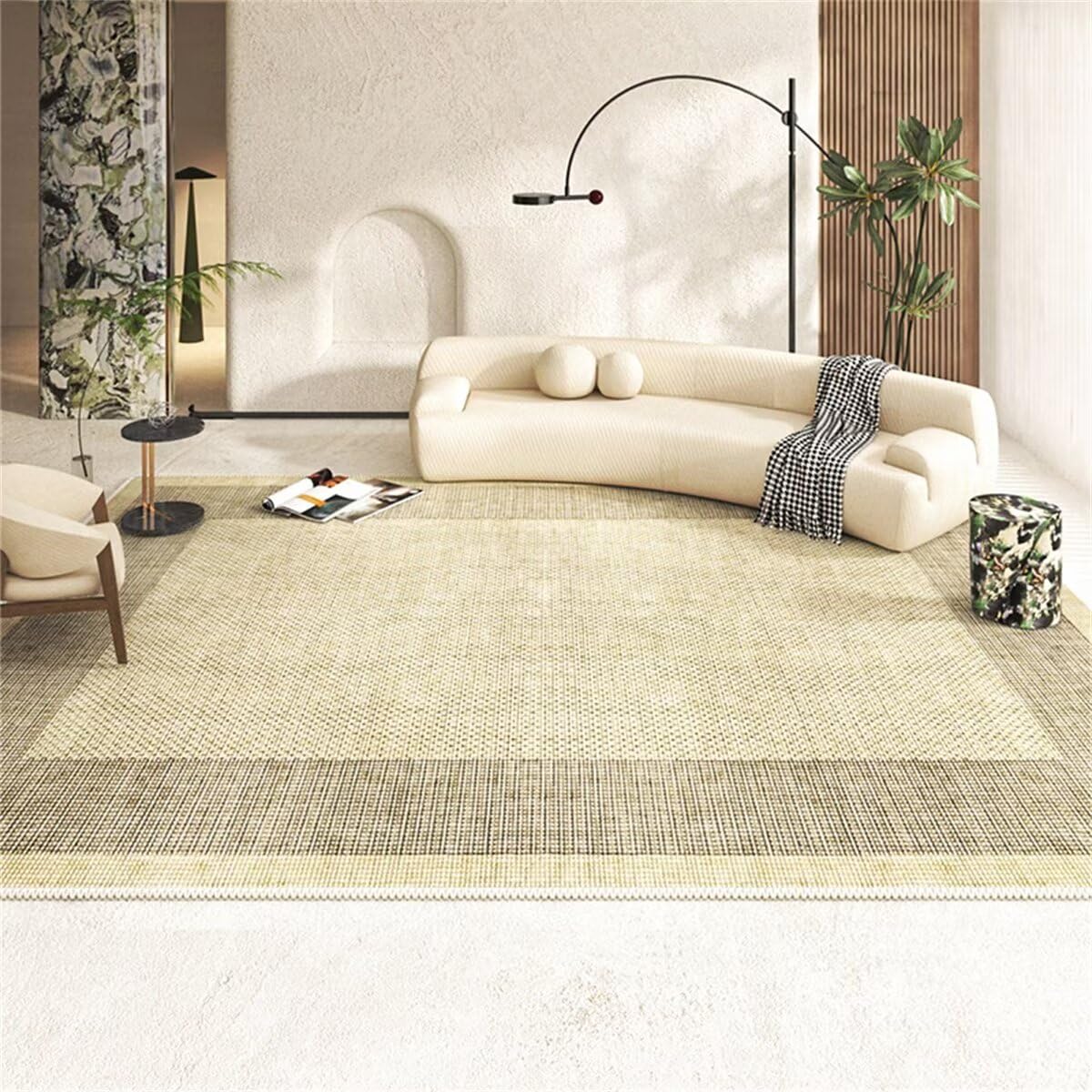 Tapis de salon gris antidérapant moderne 160x230cm facile d'entretien
