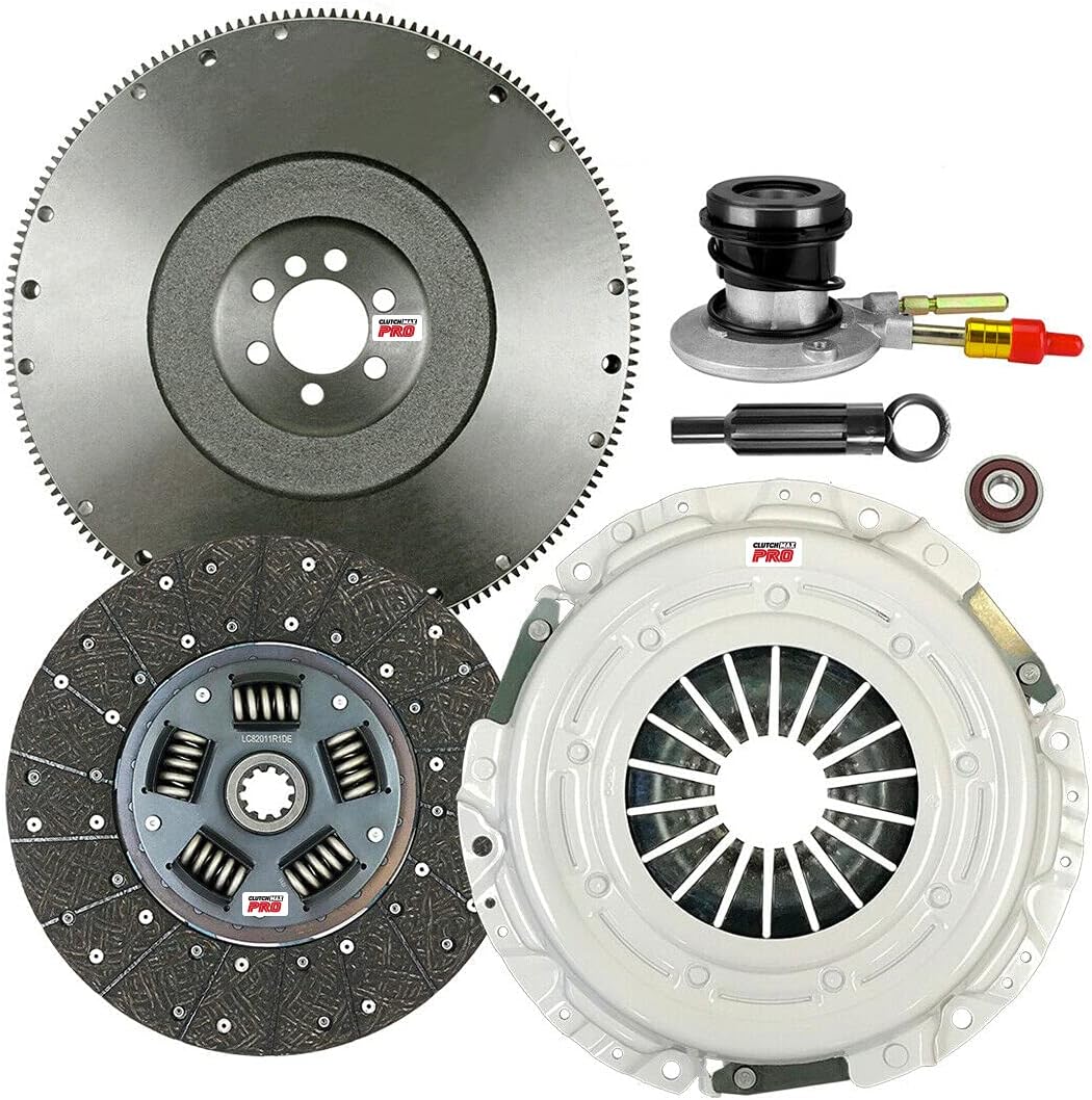 ClutchMaxPRO Performance Stage 2 Clutch Kit with Flywheel with Slave Cylinder Compatible with 1999-2000 Chevy Express 1500 2500 Silverado 1500 P30 GMC Savana 1500 2500 Sierra 1500 P3500 4.3L