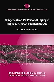 Compensation for Personal Injury in English, German and Italian Law: A Comparative Outline (Cambridge Studies in International and Comparative Law, Series Number 40)