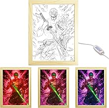 Anime Picture Frame, Roronoa Zoro Decorative Painting, Japanese Anime LED Box for Living Rooms, Bedrooms and Cafes, Roronoa Zoro B