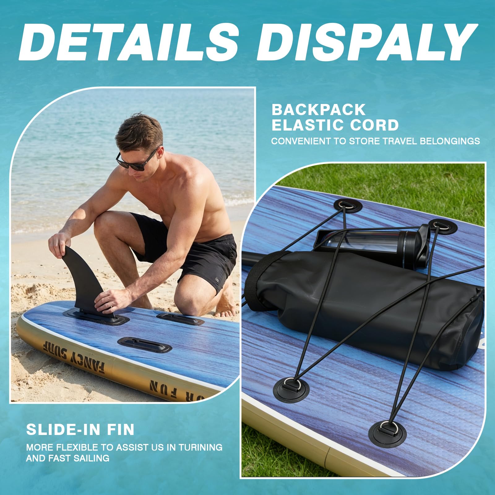 Tabla Paddle Surf Hinchable 351cm×89cm con Accesorios, soporta 200kg para Adultos. Incluye Bomba, Aletas, Mochila y Funda Impermeable móvil, Pesca, Yoga y Paseos.