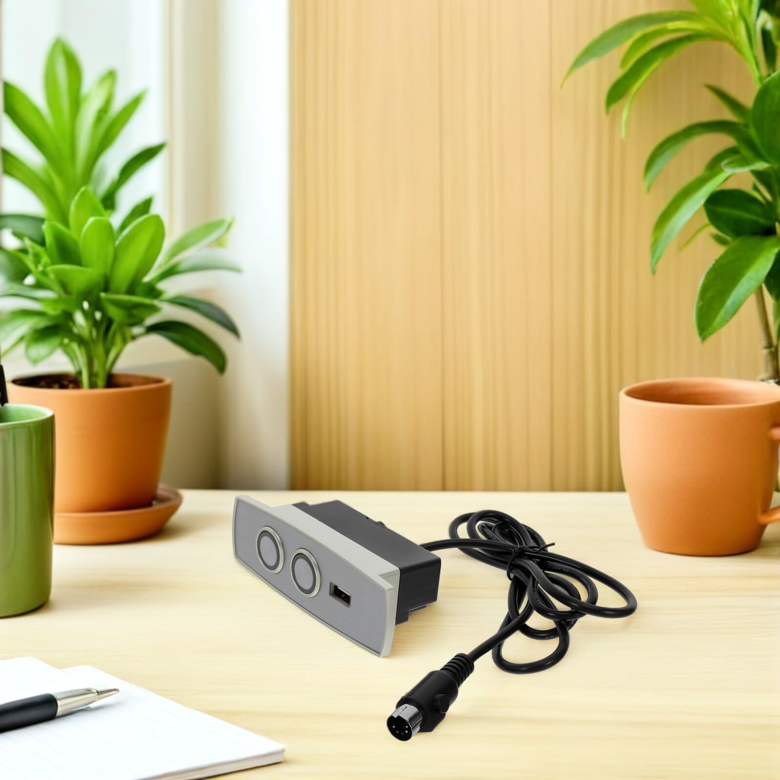 Angoily Fernbedienung für Aufstehsessel 2 Tasten mit 5 Pin Motoranschluss und USB Ladeanschluss Ersatz Handbedienung aus Robustem ABS für Elektrische Relaxsessel und Sofas