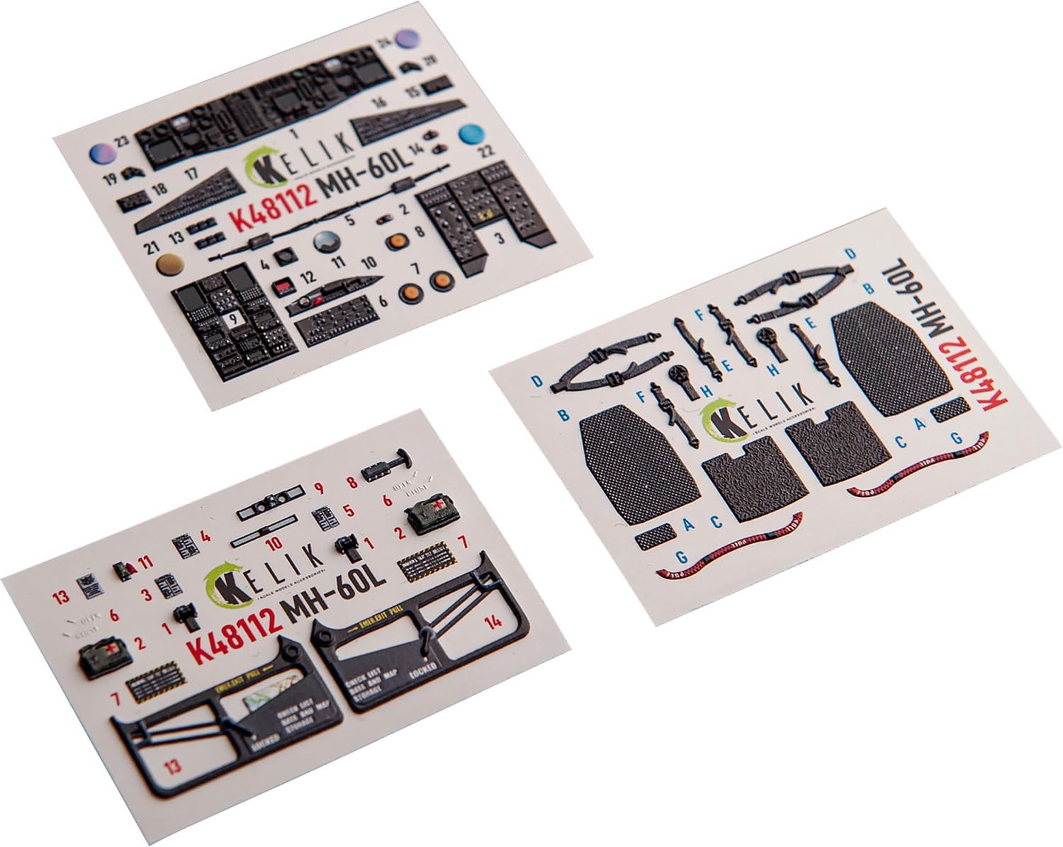 MH-60L Black Hawk intérieur décalcomanies 3d 1/48 Kelik K48112 pour détailler votre cockpit