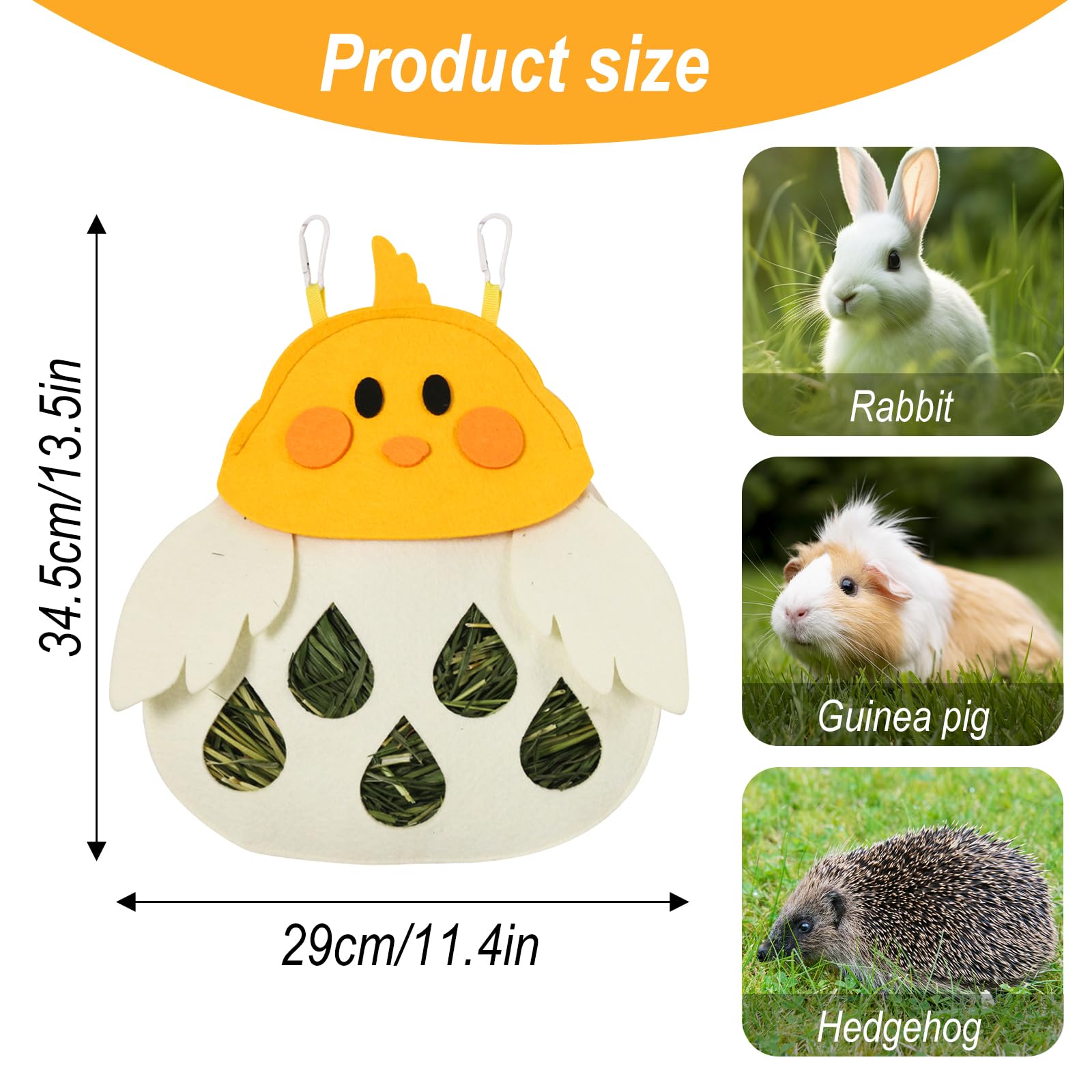 Ratelier Foin Lapin FainFun Sac a Foin Cochon d'Inde Pochon 2 Poutres Accessoire