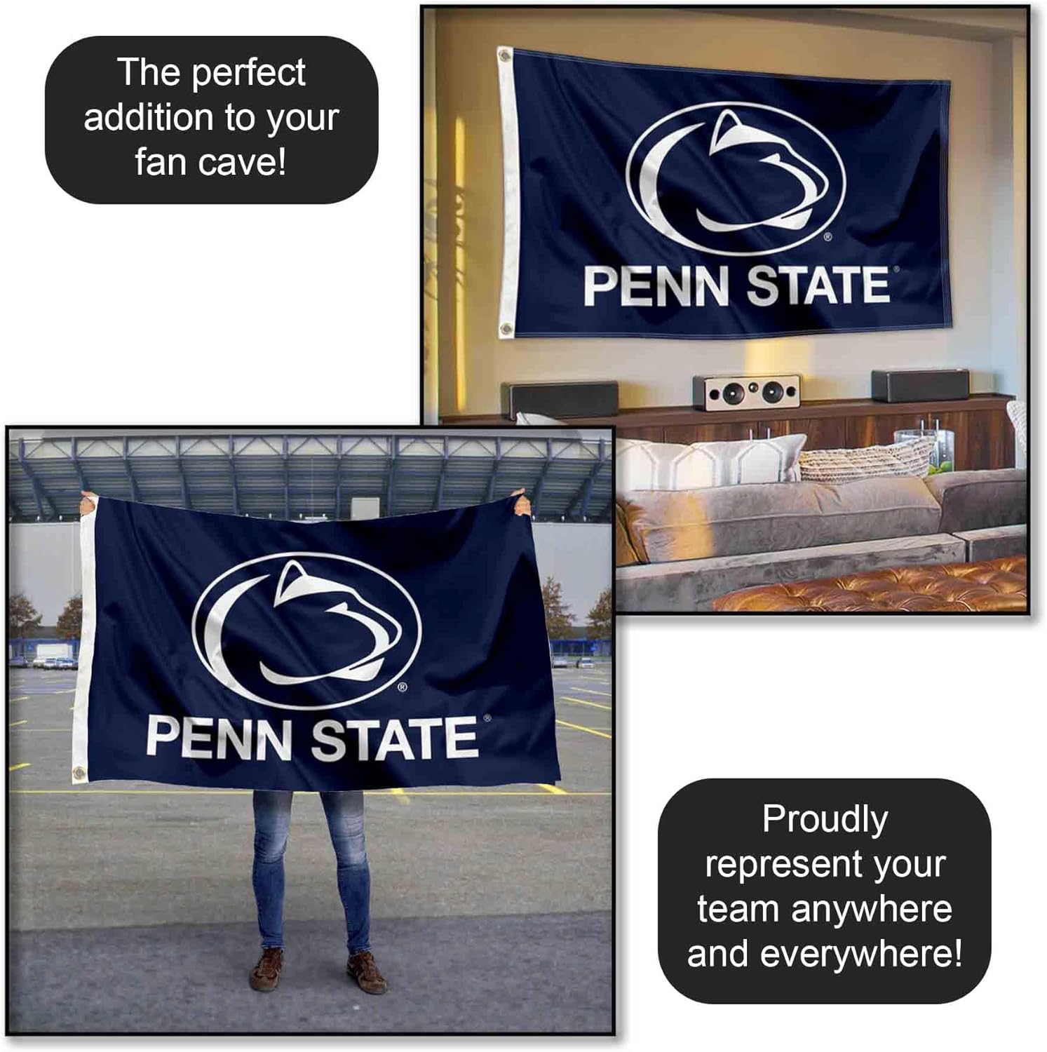 College Flags & Banners Co. PSU Penn State Nittany Lions University Large College Flag - Image 5