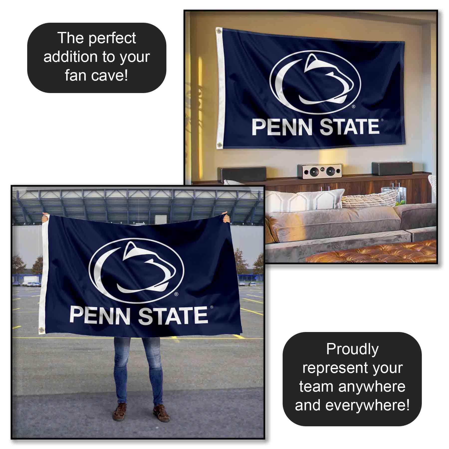 PSU Penn State Nittany Lions 3x5 Foot College Flag - Officially Licensed Polyester Flag - View #7