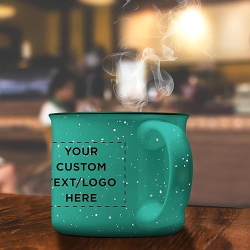 Miniatura 8 de DISCOUNT PROMOS Juego de 50 tazas de café personalizadas de cerámica para fogata, 13 onzas, paquete personalizado a granel, perfecto para té,