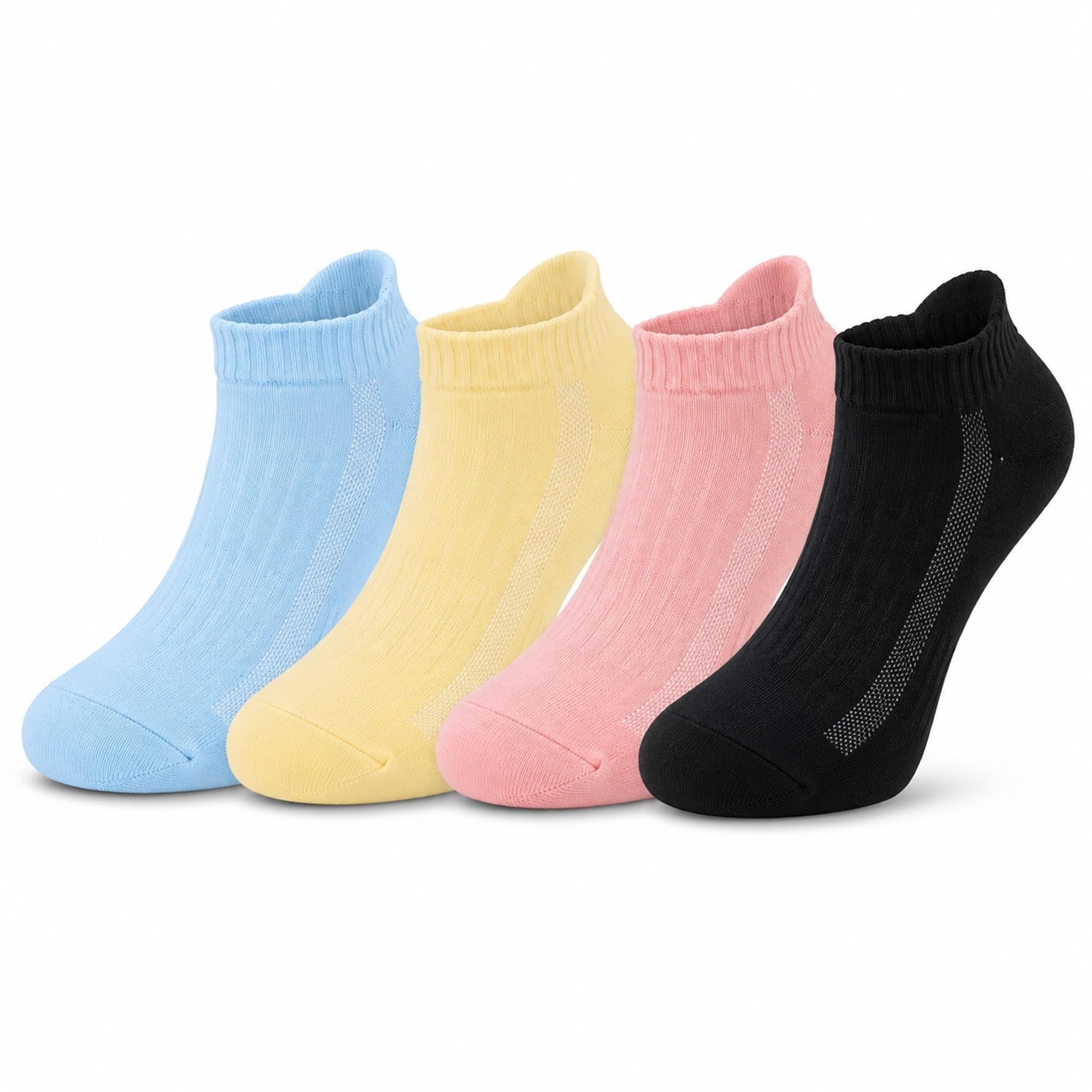 rysn Women's Low Cut Length Soft Cotton Cushion Sole Multicolored Socks, Free Size-picture-35