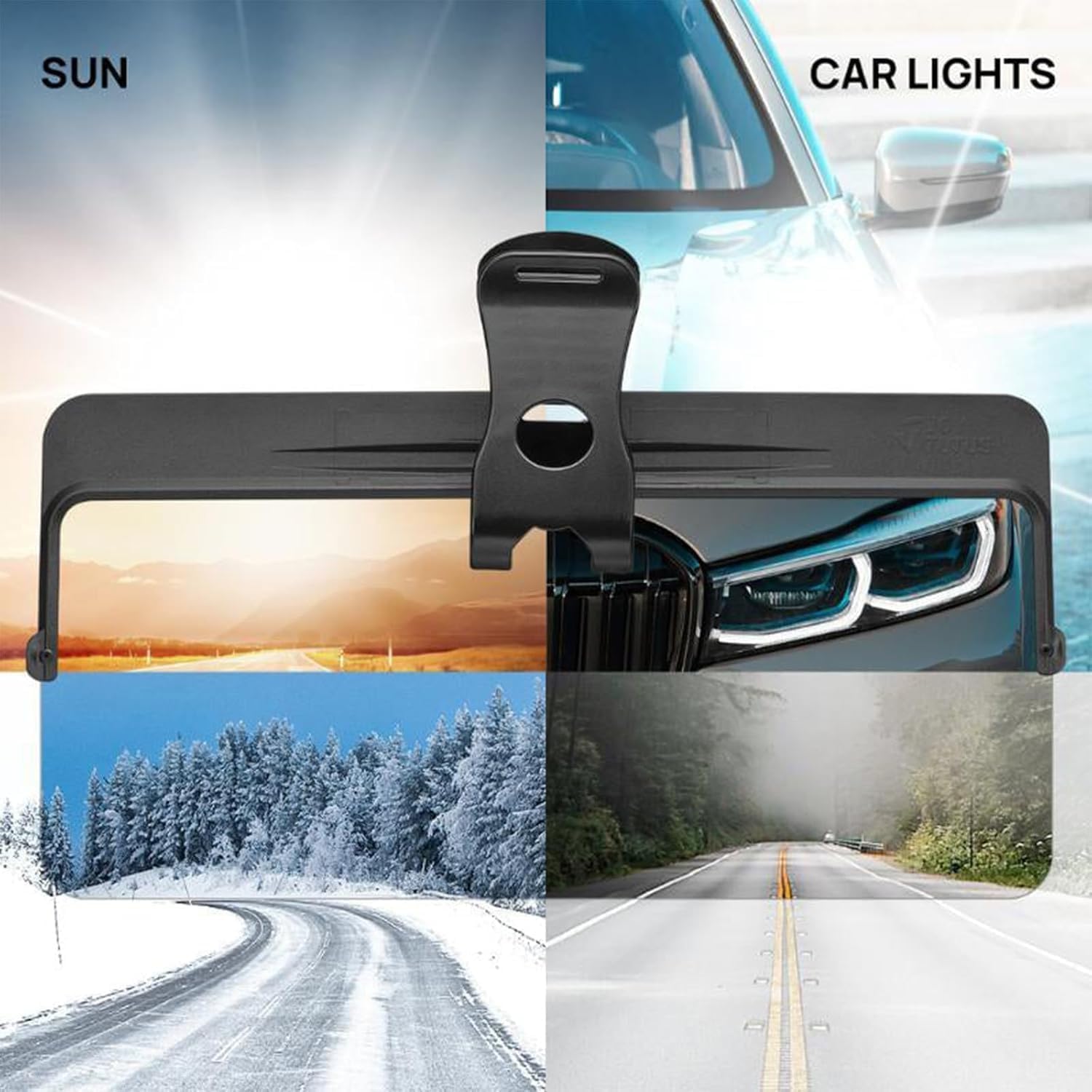 Visiera parasole universale per auto con protezione antiriflesso polarizzata, visiera parasole polarizzata per auto, blocco antiriflesso per la guida, visiera parasole antiriflesso per auto, visione
