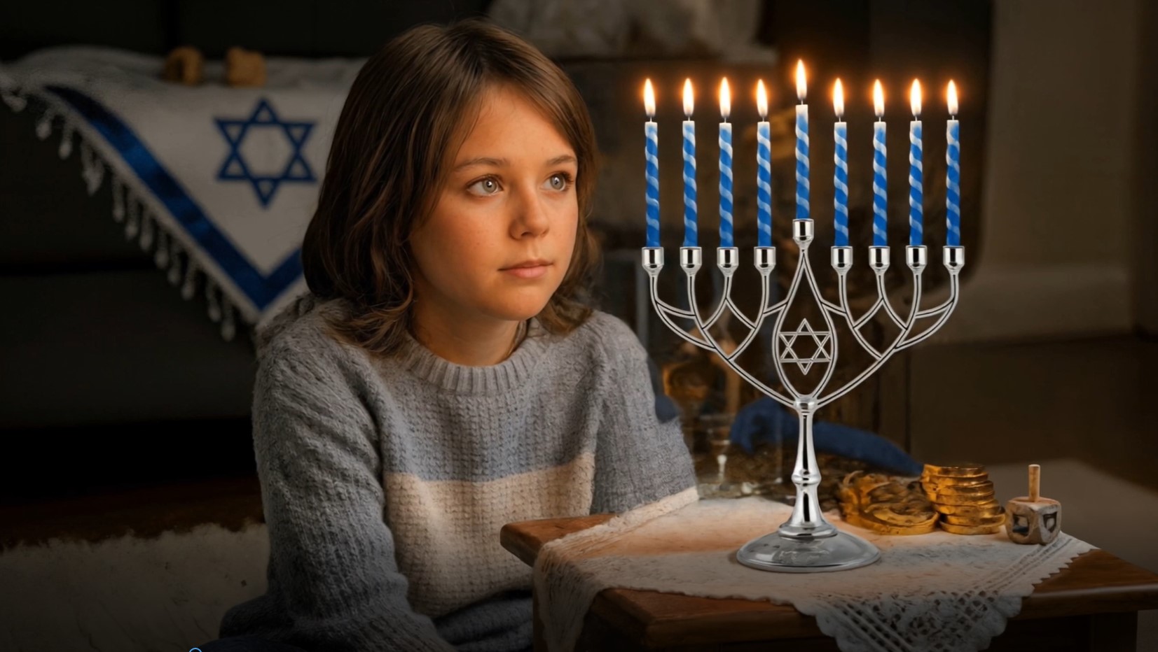 Beeld Van De Chanoeka Joodse Vakantie Met Een Menorah Stock Foto - Image of godsdienstig