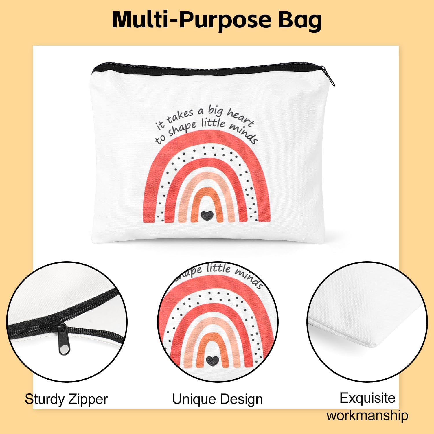 UAREHIBY 16 PCS Teacher Gifts in Bulk, Thank You Teachers Gifts With Makeup Bags, Teacher's Appreciation Week Keychain, Bookmark Gift for Teachers, Best Teacher Ever Pen Gift, Christmas Idea - Image 2