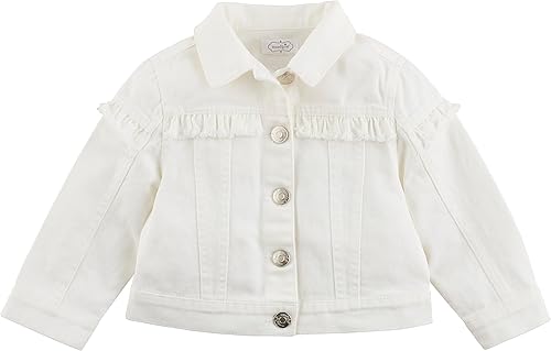 Mud Pie Girls Denim Jacket, White, Large