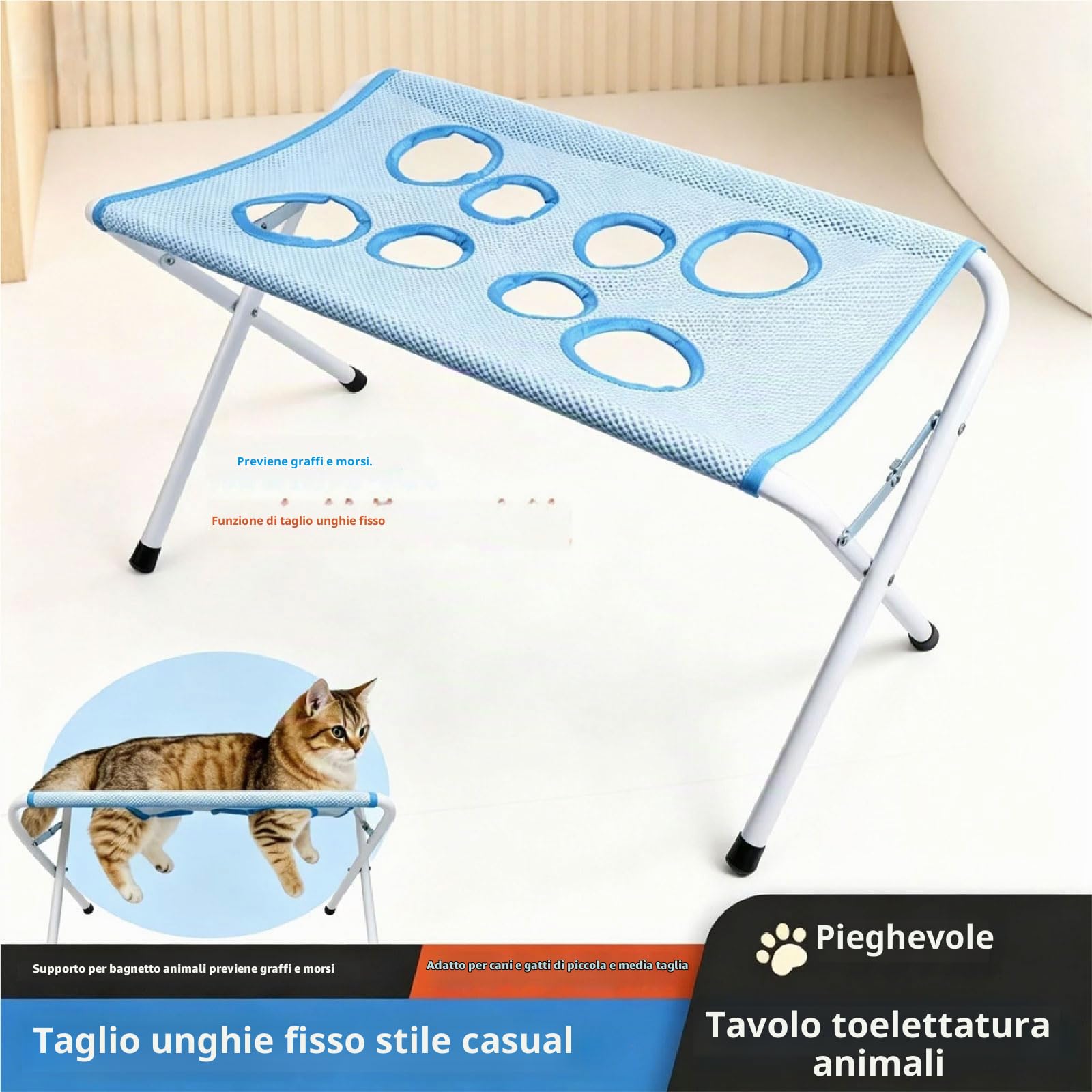 Supporto per il bagno per cani con base antiscivolo e chiusura sicura per una pulizia rilassata e un processo di toelettatura Supporto con grip per il taglio
