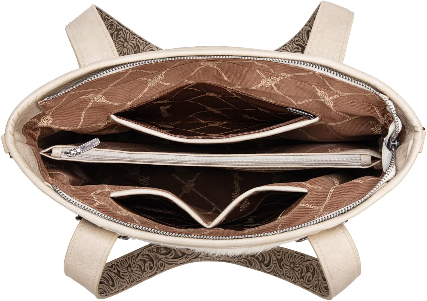 Montana West Wrangler Cowhide Tote Bag for Women Western Tooling Handbag Leather Fringing with Turquoise Stone Concho - Image 6