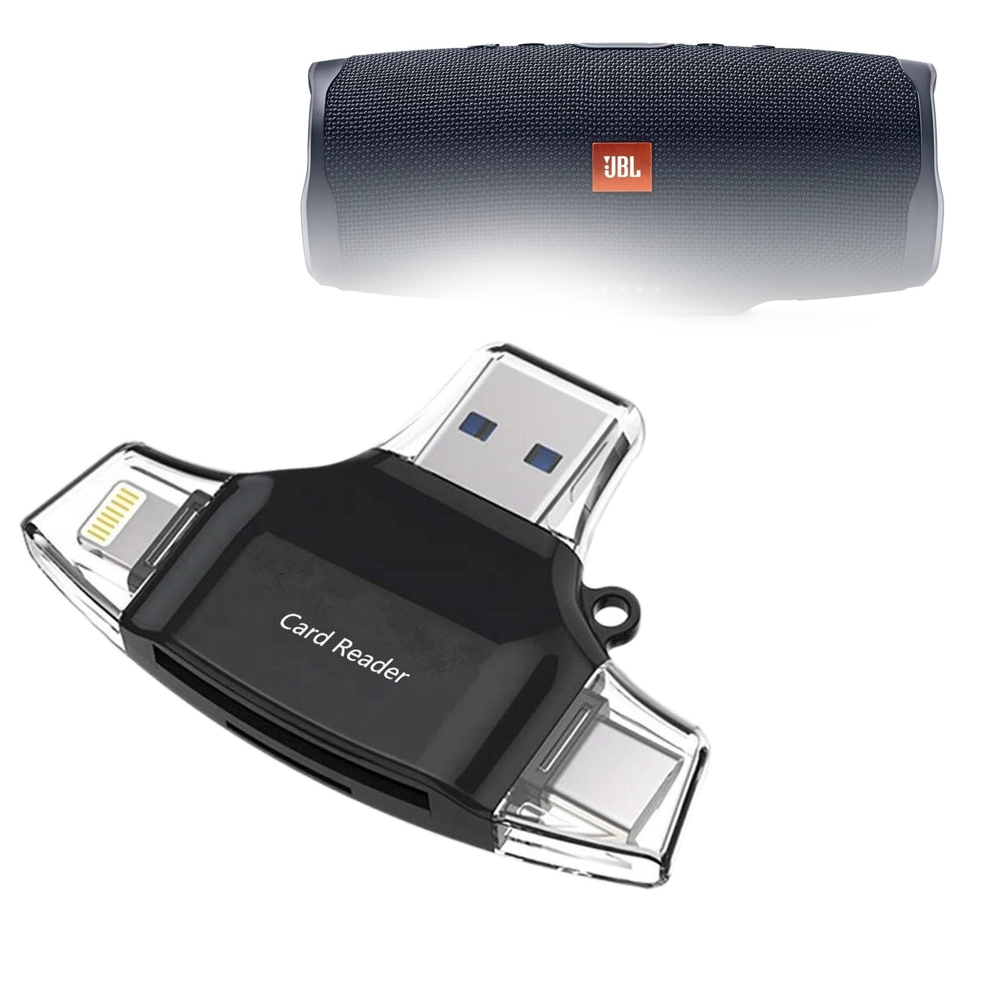 BoxWave Smart Gadget Compatible with JBL Charge 4 - AllReader SD Card Reader, microSD Card Reader SD Compact USB - Jet Black-picture-30