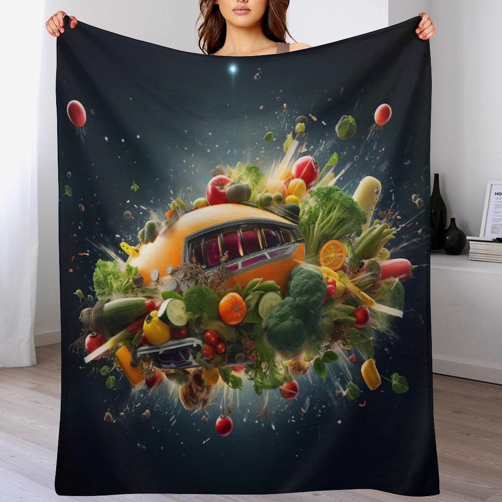Couvre-lit légume en flannel 180x200cm lavable anti-peluche