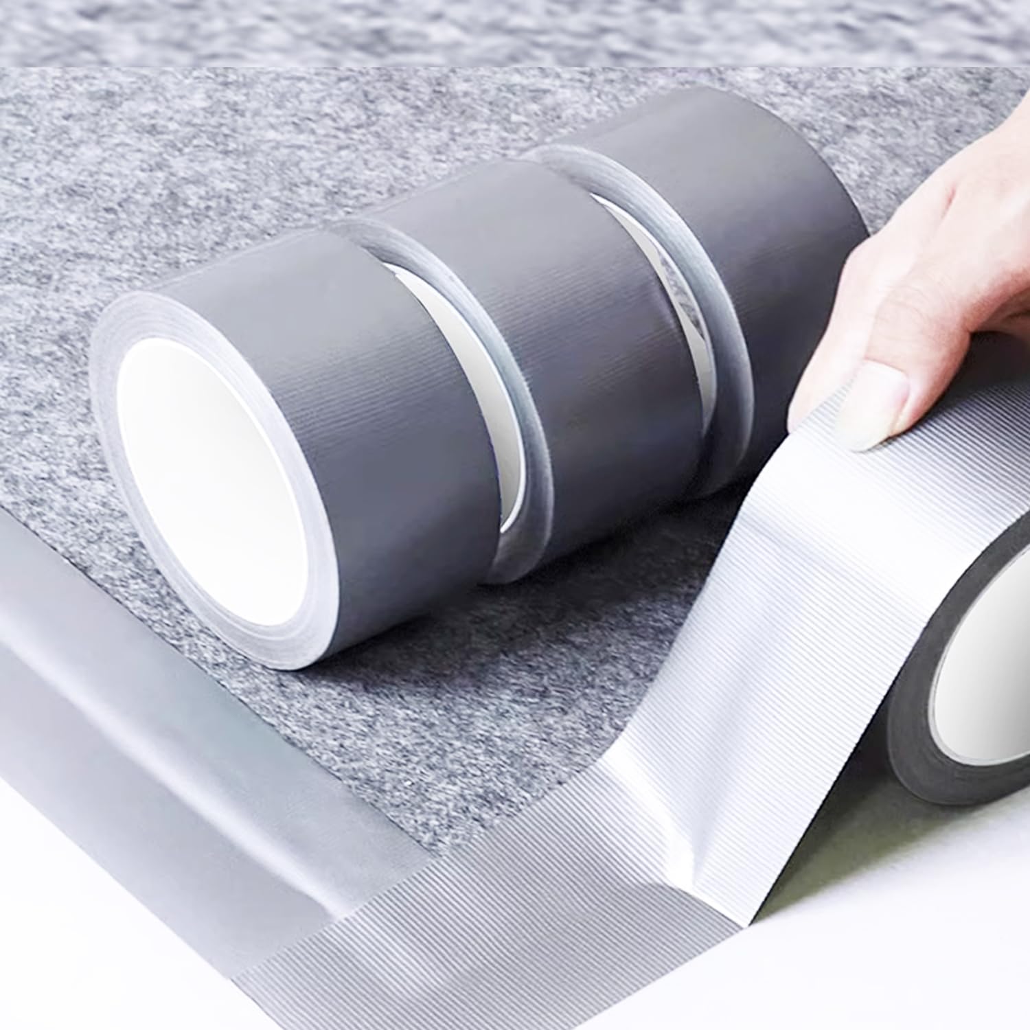 Paquete de 3 cintas adhesivas resistentes al agua, plateadas, 66 yardas x 1.88 pulgadas, cinta adhesiva total fuerte, sin residuos, a granel para uso doméstico, bricolaje, proyectos