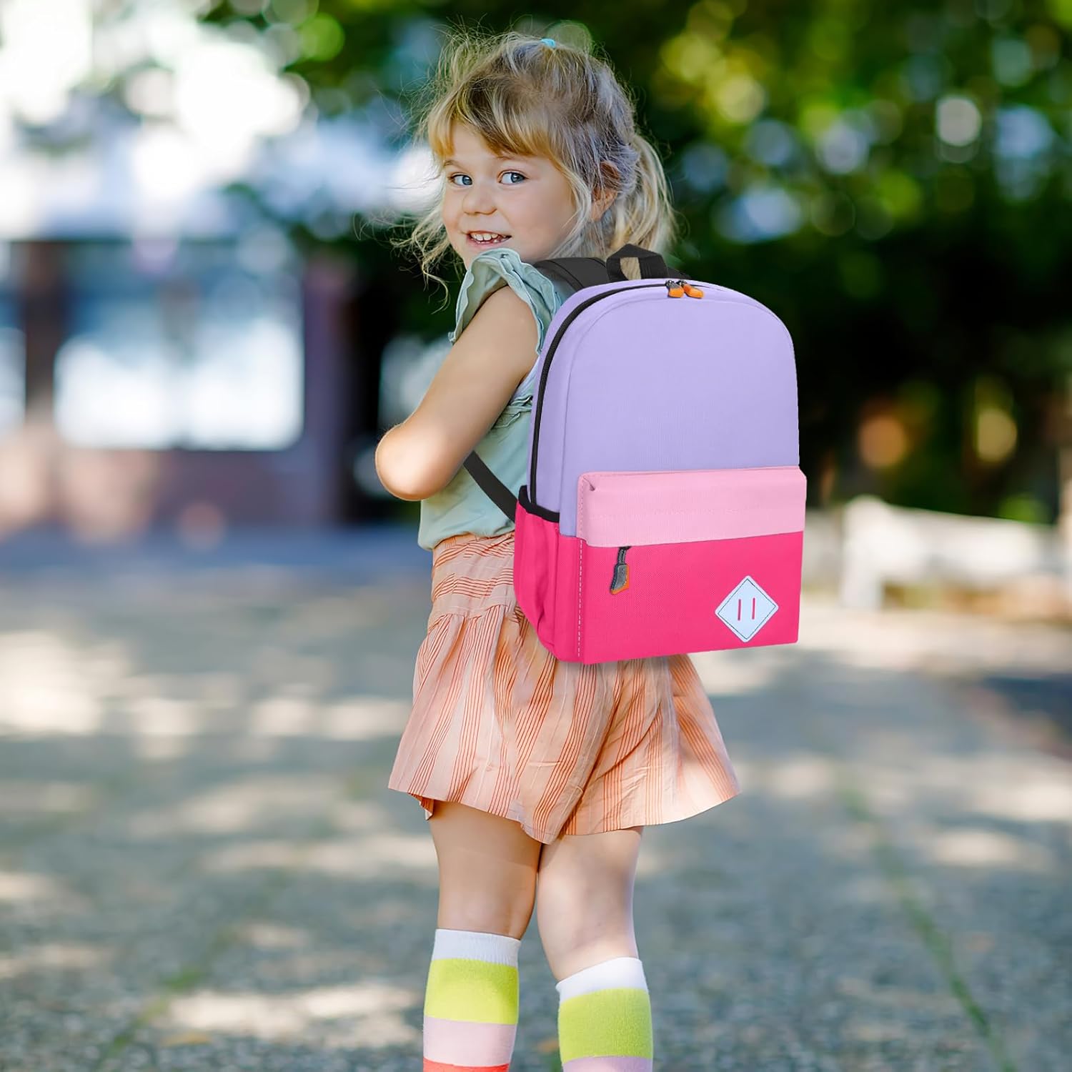 Little Kids Backpack for Girls - Toddler Preschool Backpack School Bag Cute Kindergarten Backpack for Aged 3-6, Purple Rose - Image 7