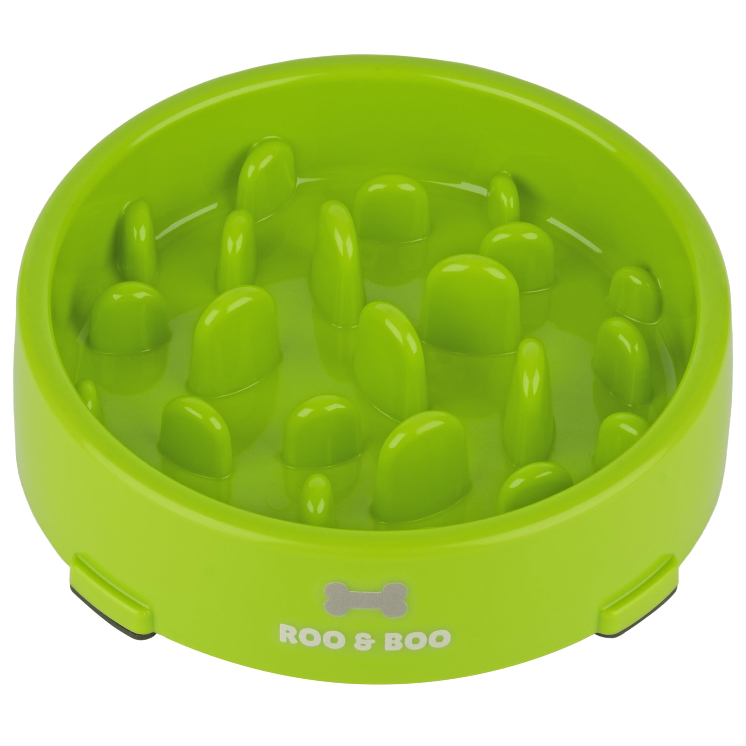 Roo & Boo Slow Feeder Dog Bowl - 19cm - Anti-Gulp, Anti-Overeating, Slow Feeding Bowl for Dogs, Promotes Healthy Eating, Puppy Slow Feeding Bowl - Bright Colours (Green)