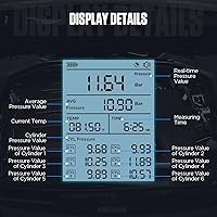Vista 3 de AUTOOL Juego de medidor de compresión digital automotriz, 0-426PSI 0~29bar para kit de herramienta de prueba de compresión de cilindro de motor