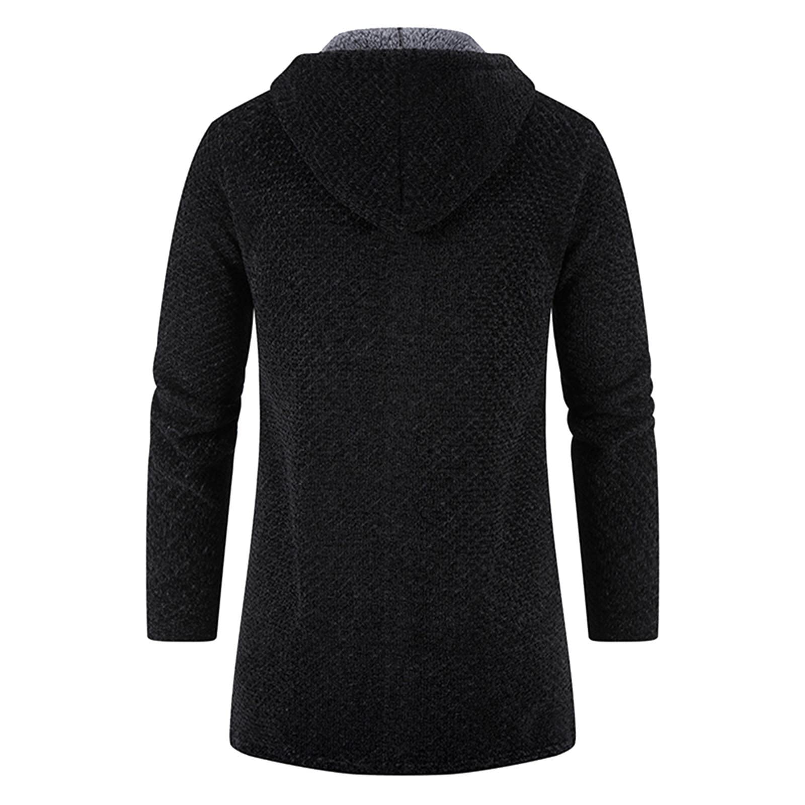 SRZYMJ Schwarz Daunenjacke Herren Winter, Steppjacke Herren Leichte Wattierte Winterjacke mit Kordelzug Outdoor, Softshelljacke Baumwolle Kleidung, Übergangsjacke für Wandern Reisen Treking Fahrrad
