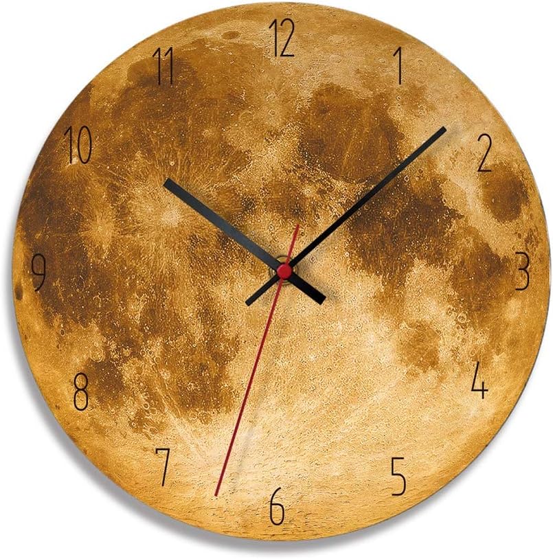 Wall Clock Silent Battery Operated Quartz Clock Modern Creative Living Room Bedroom Office School Classroom Bar Decorative Clock Color : Yellow, Size