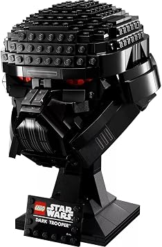 Lego 75343 Star Wars Dark Trooper Helmet Collection Wars Buildable Display Stand with Set Nane Logo