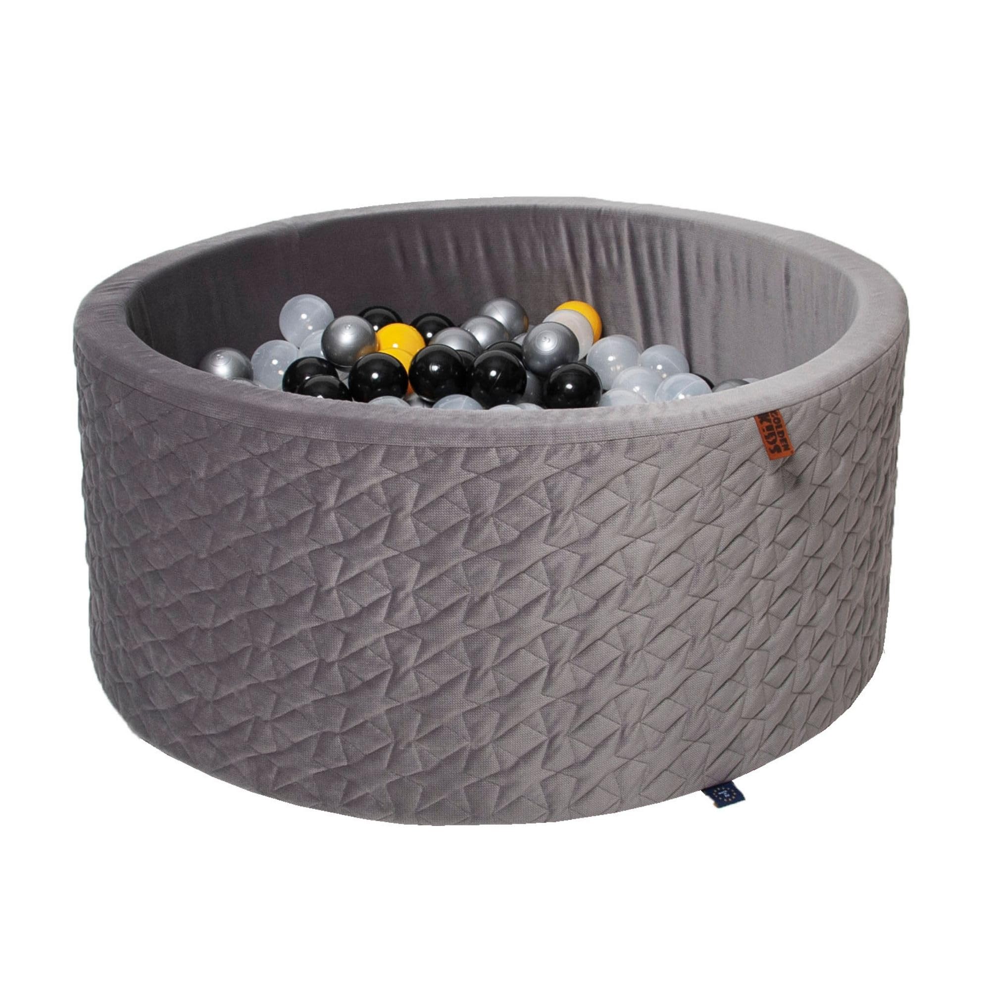 GoldenGroup Piscina de bolas para bebé, 90 x 40 cm, juguete – pelota de terciopelo – zona de juegos interior – redonda piscina de bolas de espuma – piscina de bolas para niños – piscina de bolas sin