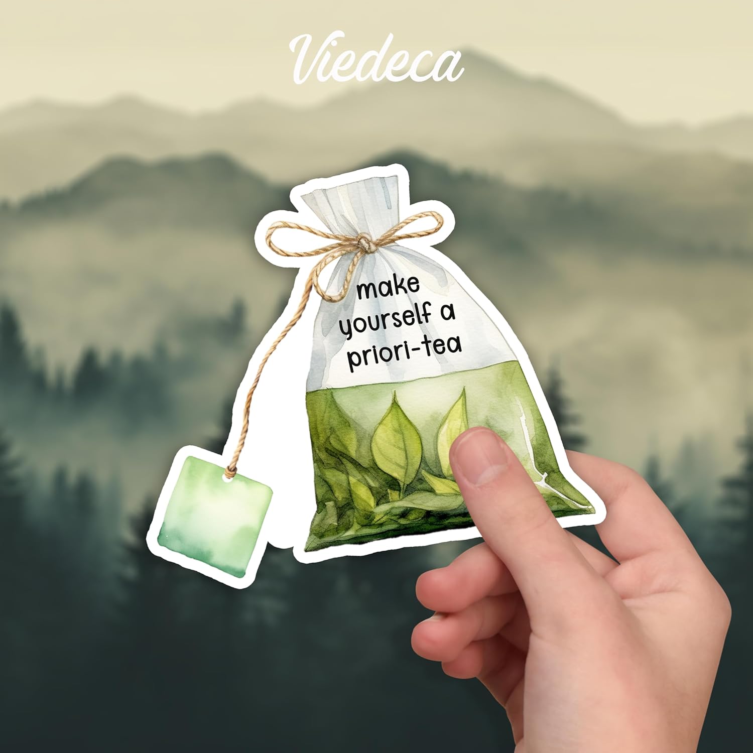 (3Pcs) Make Yourself A Priori-Tea Sticker Funny Sarcastic Quotes Humorous Green Tea Matcha Lovers Vinyl Decal for Laptop Tablet Water Bottles Books Phone - Size 3x2.8 Inches - Image 2