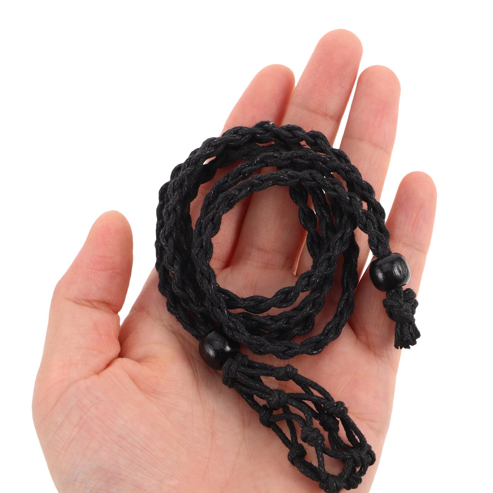 Cordino Collana Regolabile Nero 24 Pezzi per Gioielli | Tessuto Intrecciato, Lunghezza Regolabile, per Cristalli e Pietre, Stile Etnico Artigianale